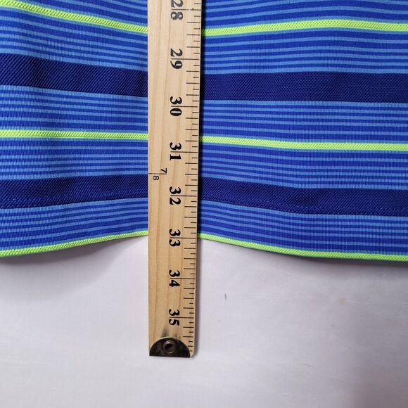 Nike Polo Shirt Mens XXL Striped Blue, Green Tour Performance Dri Fit Golf - Picture 6 of 11
